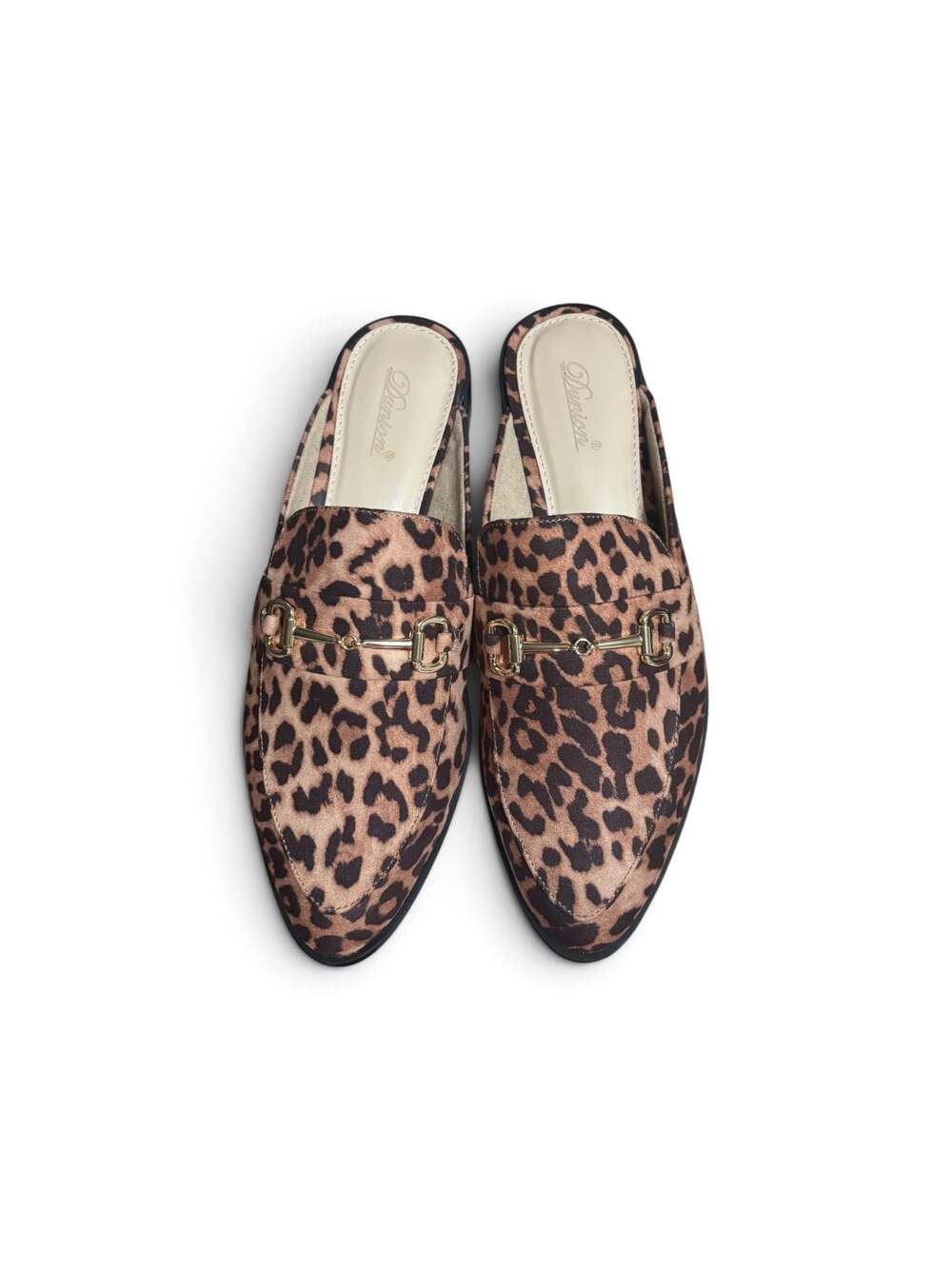 Dunion BAMBO Women's Leopard Fabric Mule Loafers